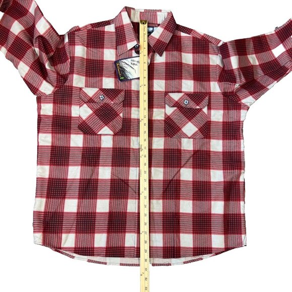 Fieldmaster Red Plaid Shirt XL (17-17.5) USA Made Perma-Prest 50/50 Vintage New - Picture 5 of 13